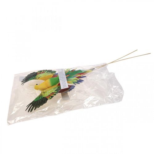 Floristik24 Blumenstecker Vogel, Deko Papagei Rot Gelb 28×19cm 2St