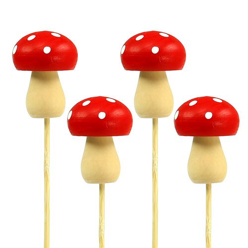 Deko-Pilz Fliegenpilz-Stecker Rot 3,5cm L30cm 12St