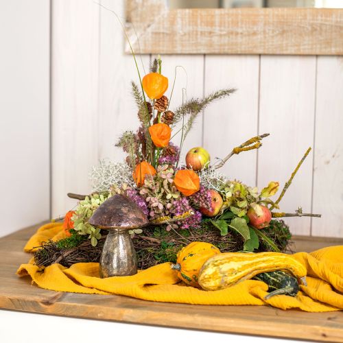 Floristik24 Deko Pilze Rosa Herbstdekoration Glas Ø9cm H13,5cm 2St