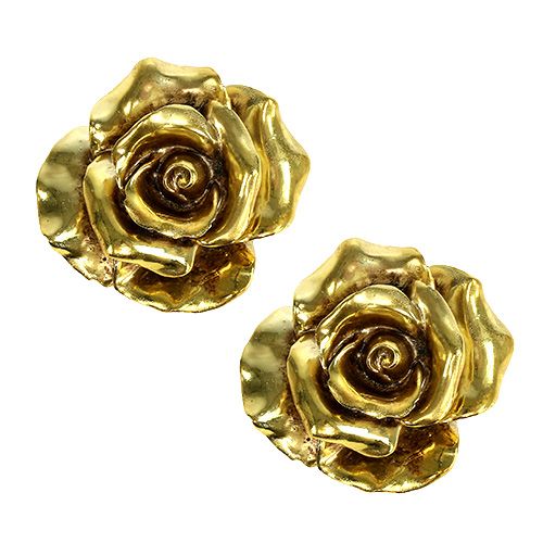 Floristik24 Deko Rosen Gold Ø8cm 6 St