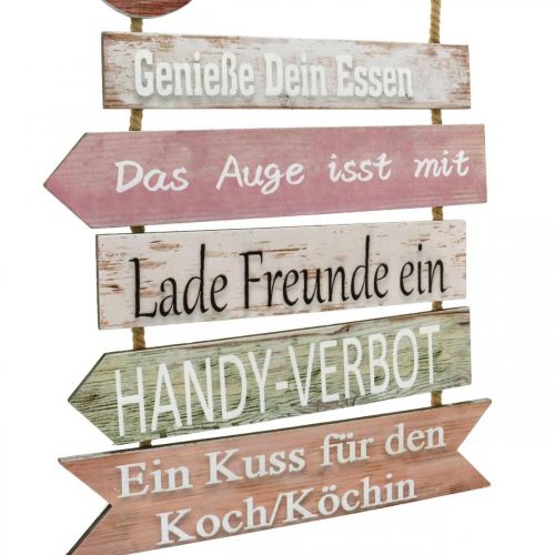 Artikel Deko Schild Holz mit humorvollen Küchenregeln für Wanddeko