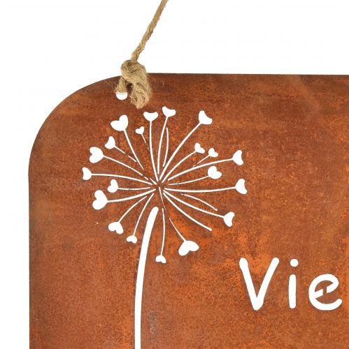 Artikel Deko Schild Metall mit Spruch Rost Pusteblume 35×30cm