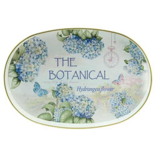 Artikel Deko Tablett Hortensien Kunststoff Tablett Weiß 39×27,5cm
