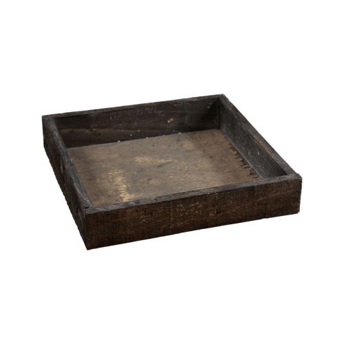 Floristik24 Deko Tablett quadratisch Holztablett Braun 20×20×3,5cm 2St