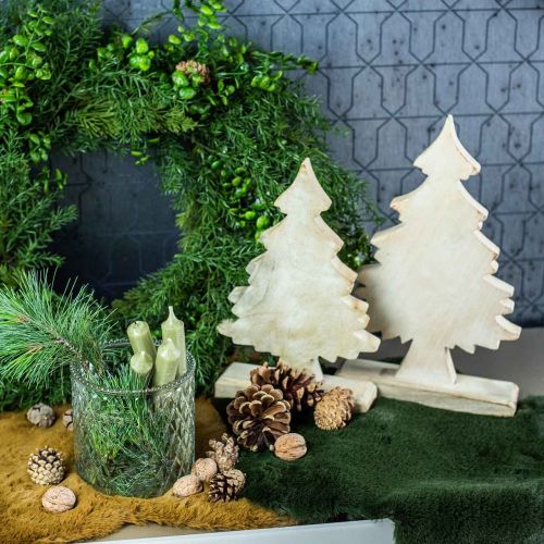 Floristik24 Deko Tannenbaum Holz Weiß gewaschen Weihnachtstanne 27×17×5cm