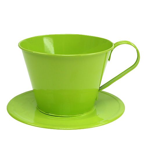 Deko-Tasse mit Teller Grün Ø16cm H11cm