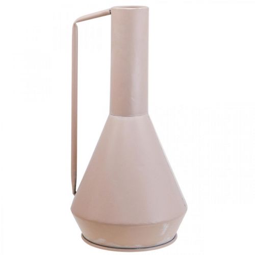 Artikel Moderne Deko Vase Metall in Hell Rosa 19,5cm, Design Dekokanne H38,5cm für Trockenblumen