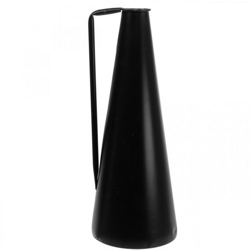 Floristik24 Deko Vase Metall Schwarz Dekokanne konisch 15x14,5x38cm