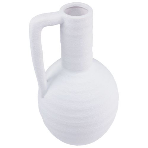 Artikel Deko Vase Weiß Blumenvase mit Henkel Keramik H26cm