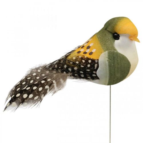 Artikel Deko Vögel Mini-Vogel am Draht Frühlingsdeko 3×6cm 12St
