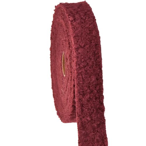 Dekoband Bordeaux Wolloptik Breites Stoffband 40mm 8m