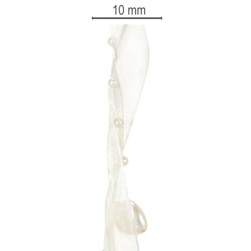 Dekoband Creme Herzen Perlen Hochzeitsdeko 10mm 5m | Floristik24.de