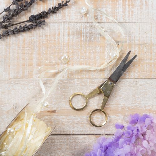 Dekoband Creme Herzen Perlen Hochzeitsdeko 10mm 5m | Floristik24.de