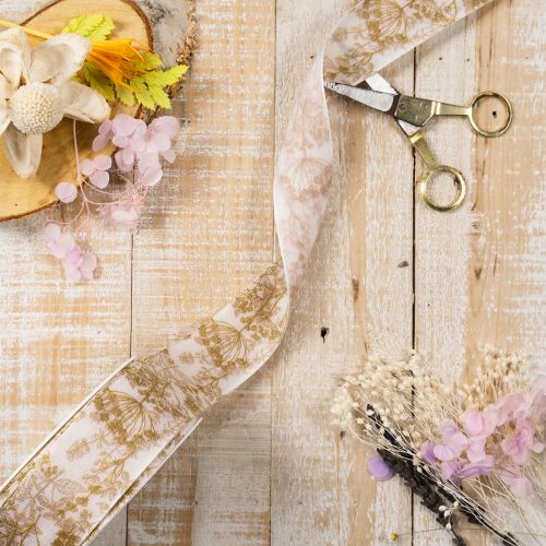 Geschenkband mit Pflanzen Motiven Dill Dekoband 40mm 20m | Floristik24.de