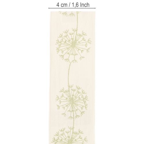 Artikel Dekoband Geschenkband Pusteblume Creme 40mm 15m