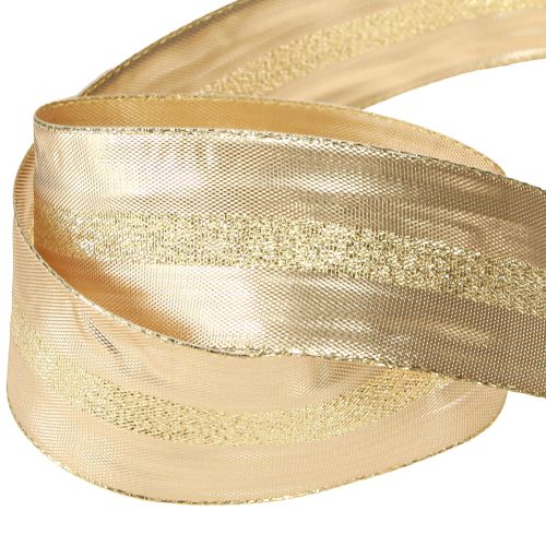 Floristik24 Dekoband Gold Glitzerband Weihnachtsband 40mm 20m