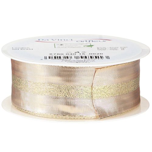 Floristik24 Dekoband Gold Glitzerband Weihnachtsband 40mm 20m