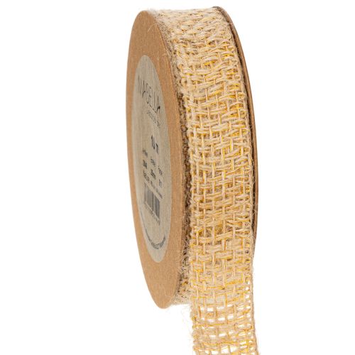 Floristik24 Dekoband Jute Gelb, Natur 25mm Rustikale Deko Juteband 10m