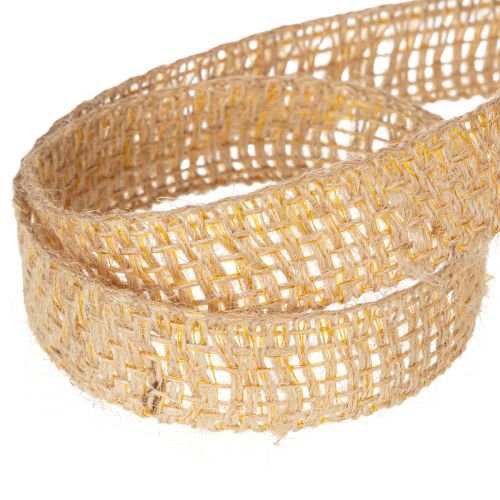 Artikel Dekoband Jute Gelb, Natur 25mm Rustikale Deko Juteband 10m