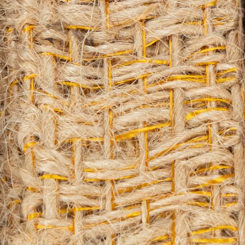 Artikel Dekoband Jute Gelb, Natur 25mm Rustikale Deko Juteband 10m