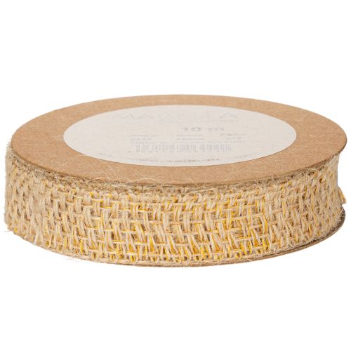 Artikel Dekoband Jute Gelb, Natur 25mm Rustikale Deko Juteband 10m