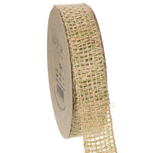 Dekoband Jute Grün, Natur 25mm Juteband zum Dekorieren 10m kaufen | Floristik24.de