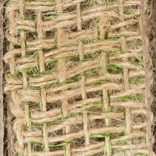 Dekoband Jute Grün, Natur 25mm Juteband zum Dekorieren 10m | Floristik24.de