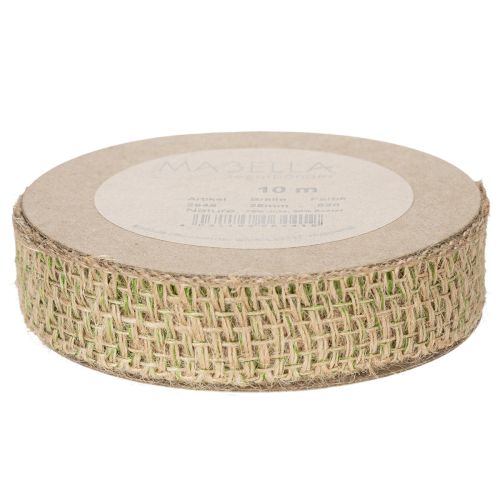 Dekoband Jute Grün, Natur 25mm Juteband zum Dekorieren 10m | Floristik24.de
