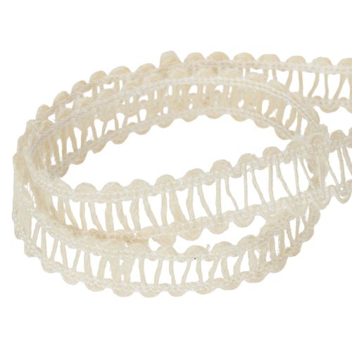 Artikel Dekoband Jute, Natürliches Geschenkband Cremeweiß 15mm 15m