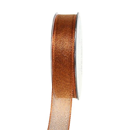 Dekoband mit Lurexstreifen Kupfer 25mm 20m kaufen | Floristik24.de