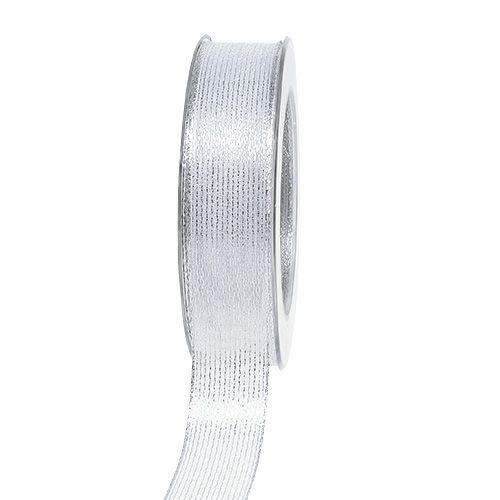 Dekoband mit Lurexstreifen Silber 25mm 20m kaufen | Floristik24.de