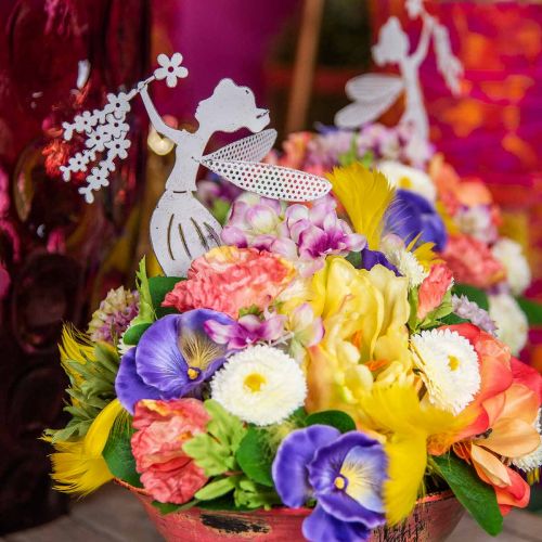 Artikel Deko Fee Fensterdeko Frühling Metall Weiß Elfe 15×10cm 2 St