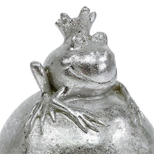 Floristik24 Dekofigur Frosch auf Kugel Silber 8cm 4St