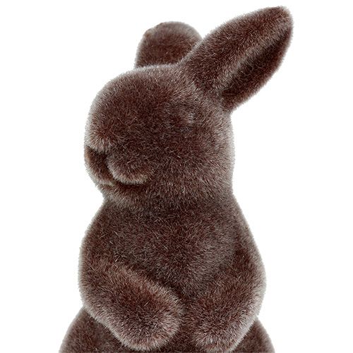 Floristik24 Dekofigur Hase beflockt 7cm Braun 1St
