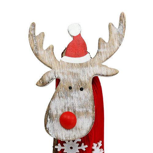 Floristik24 Dekofigur Holz Elch mit Schal 30cm 2St