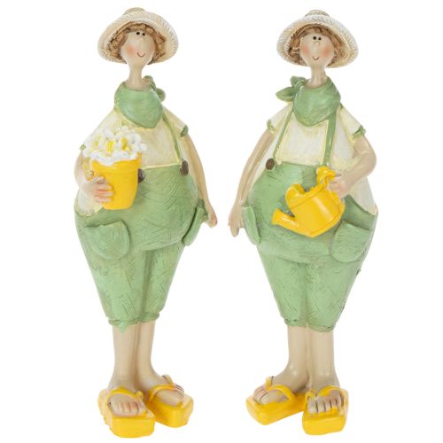 Dekofiguren Gärtner Tischdeko Sommer Grün Gelb 16,5×5,5cm 2St kaufen | Floristik24.de