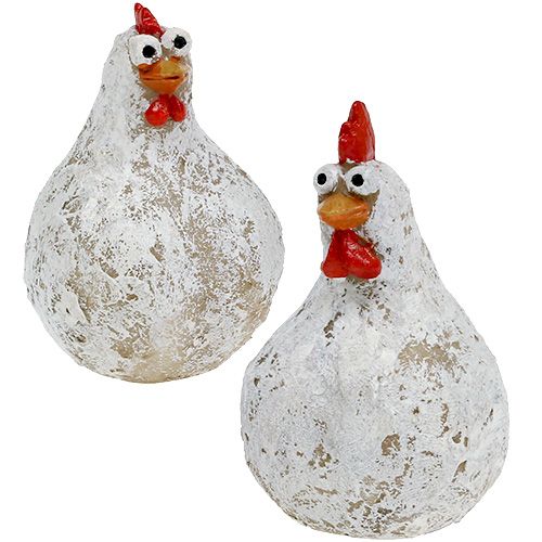 Dekofiguren Huhn und Hahn 5,5cm - 6,5cm 6St-86517