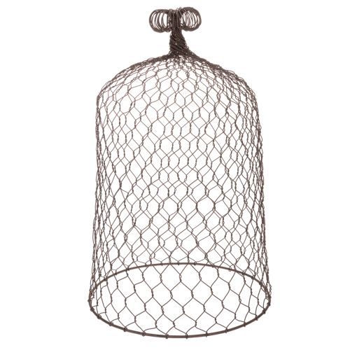 Dekoglocke aus Metall, Rankhilfe, Drahthaube Braun, Edelrost H50/41cm Ø30/25cm 2er-Set | Floristik24.de