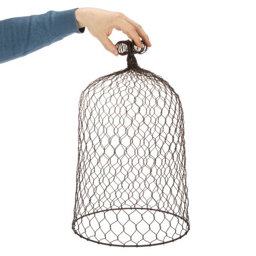 Dekoglocke aus Metall, Rankhilfe, Drahthaube Braun, Edelrost H50/41cm Ø30/25cm 2er-Set | Floristik24.de