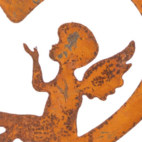 Dekohänger Metall Edelrost Deko Herz Engel Ø15cm 6St | Floristik24.de
