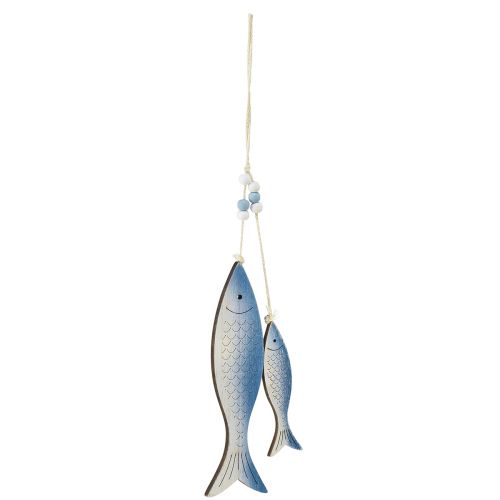 Dekohänger Fisch Blau Weiß Geschuppt 11,5/20cm 2er-Set