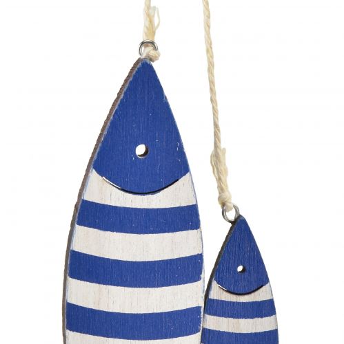 Floristik24 Dekohänger Holz Fisch Deko Streifen 11,5/20cm 2er-Set