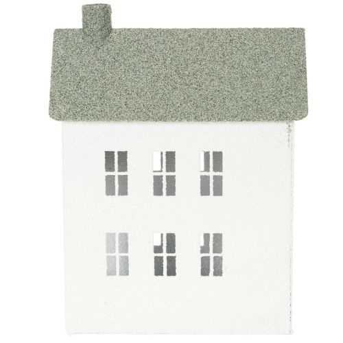 Dekohaus Metall Hausform mit Fenstern und Schornstein 22cm | Floristik24.de