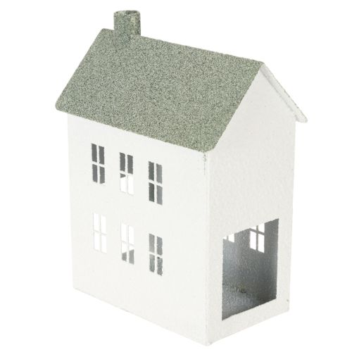 Dekohaus Metall Hausform mit Fenstern und Schornstein 22cm | Floristik24.de