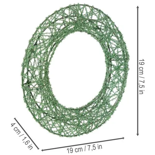 Kranz aus grünem Deko Drahtgeflecht für DIY Projekte 19cm 2St | Floristik24.de