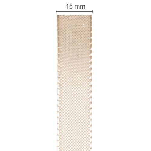 Dekoband Satinband Taftband Beige 15mm 50m | Floristik24.de