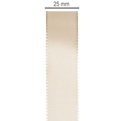 Dekoband Satin Beige Taftband 25mm 50m | Floristik24.de