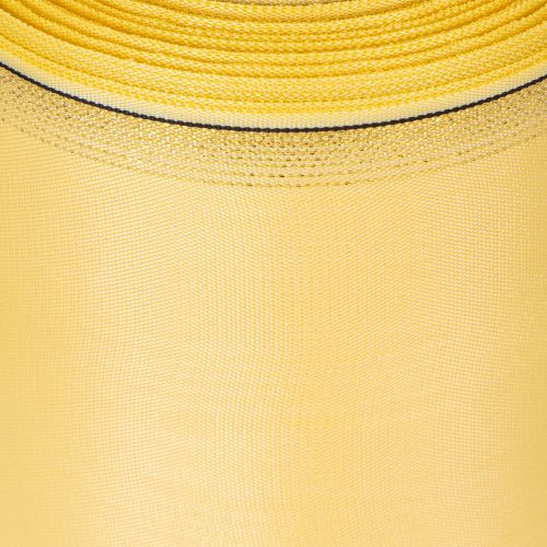 Dekoratives Moiré Kranzband in Gelb mit Goldrand, Breite 100mm, Länge 25m für Floristik und Dekoration | Floristik24.de
