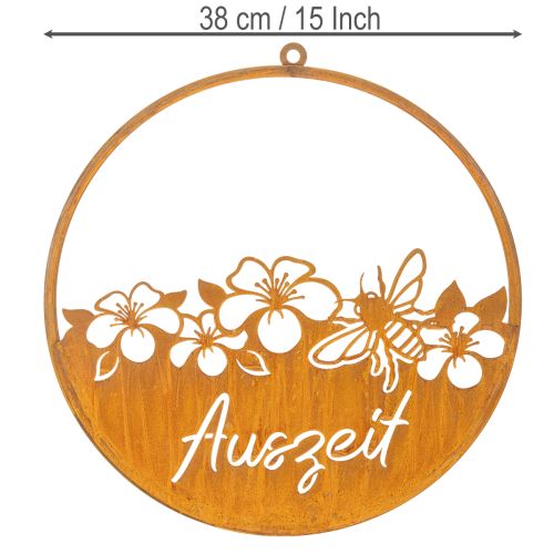 Dekoring Metall Rost Deko Blumen „Auszeit“ Edelrost Ø38cm | Floristik24.de