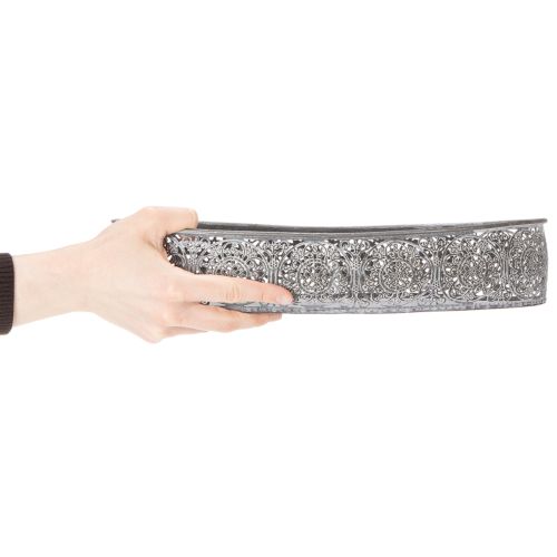 Dekoschale Metall Muster Grau Oval L36cm/33,5cm 2er-Set | Floristik24.de
